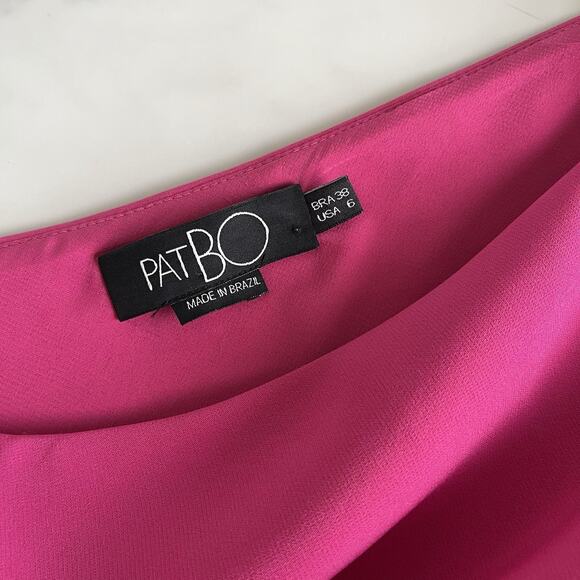 PatBo Flower Appliqué Cut-Out Mini Dress Pink Sz 6 Feminine luxury Designer - Picture 3 of 16